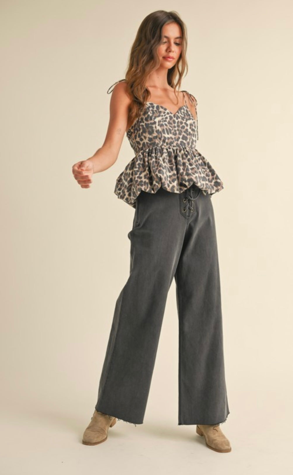 Leopard Print Ballon Botton Top