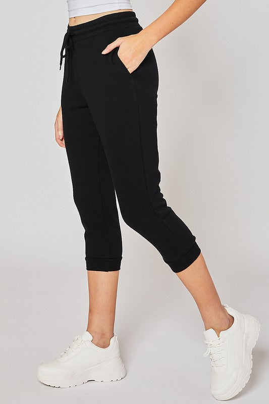 Black Capri High Rise Joggers