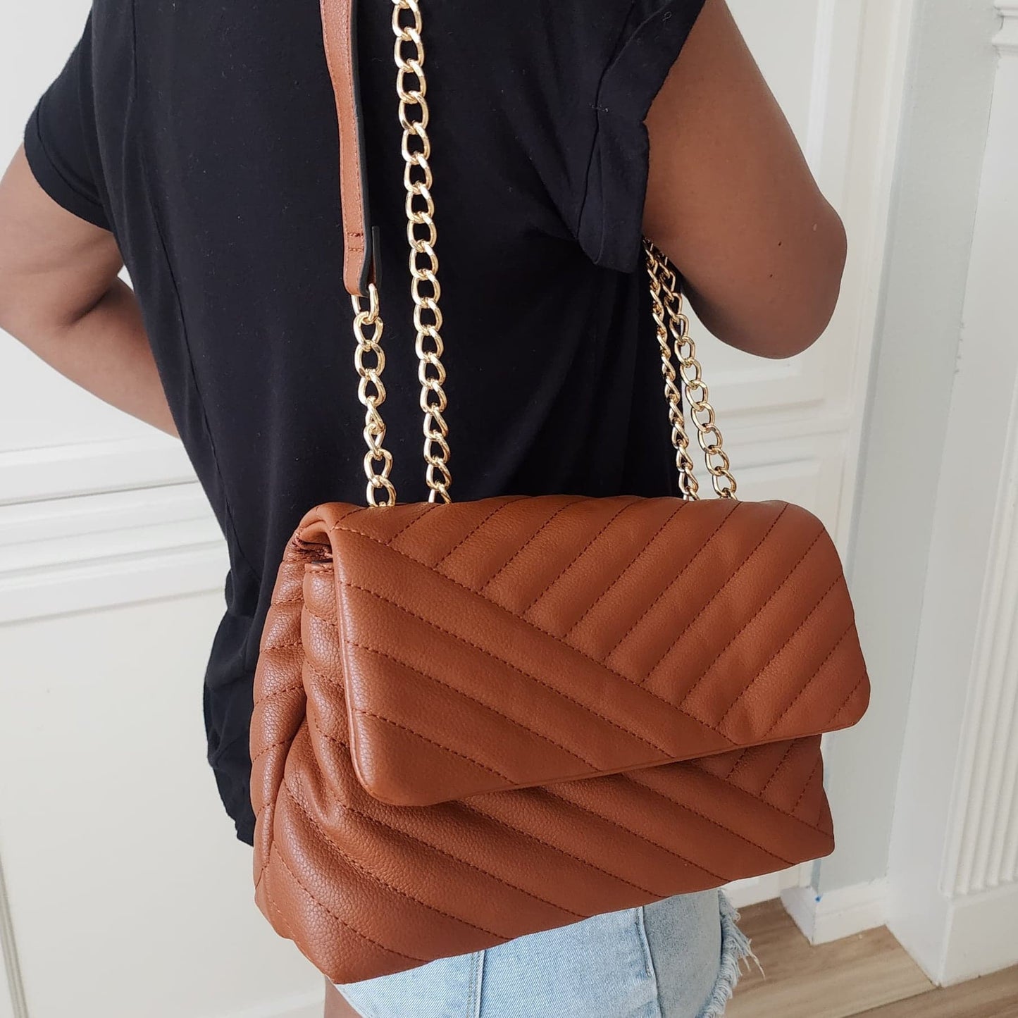 Brown Quilted Crossbody/ Shoulder Bag