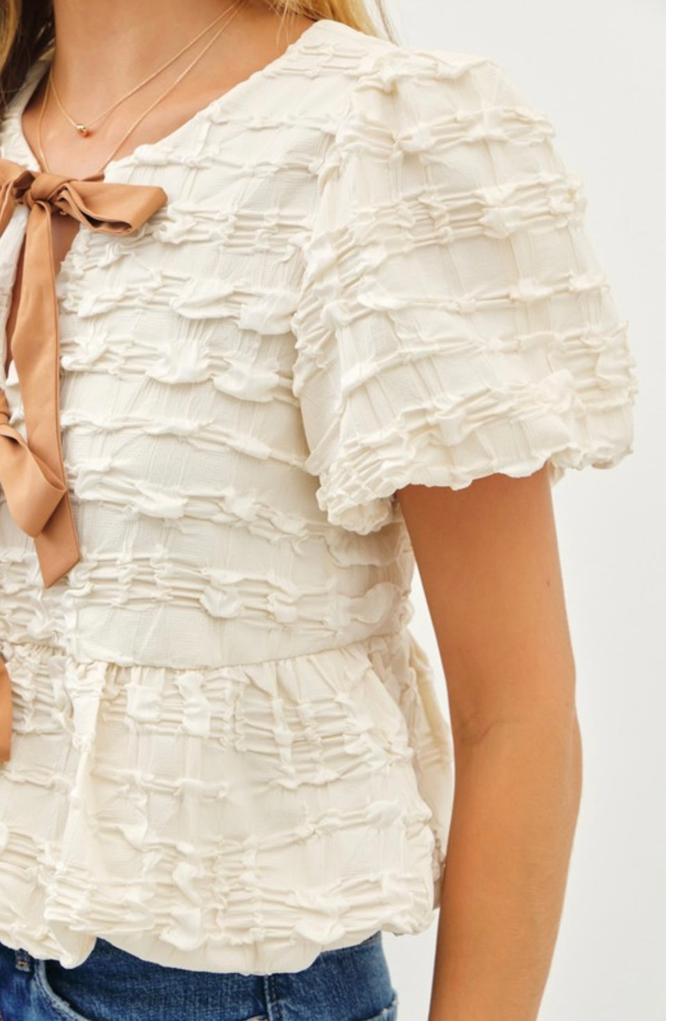 Vanilla Bubble Babydoll Blouse
