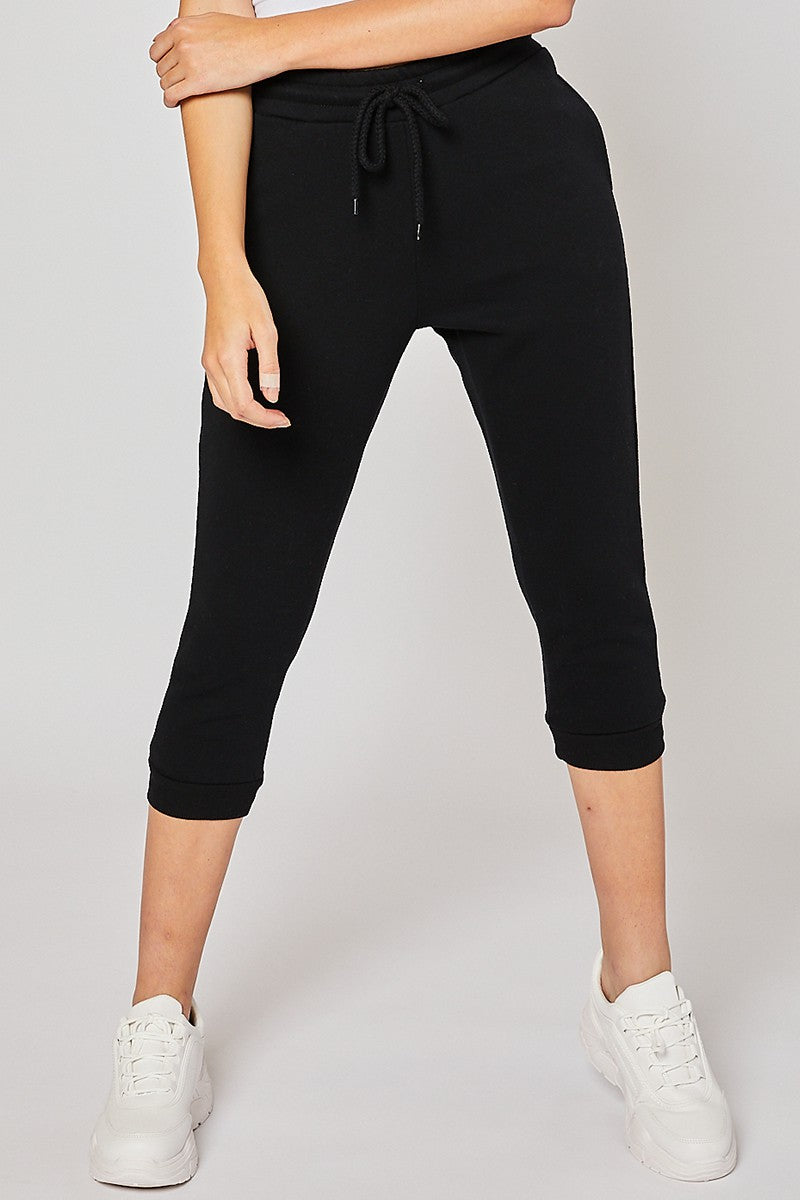 Black Capri High Rise Joggers